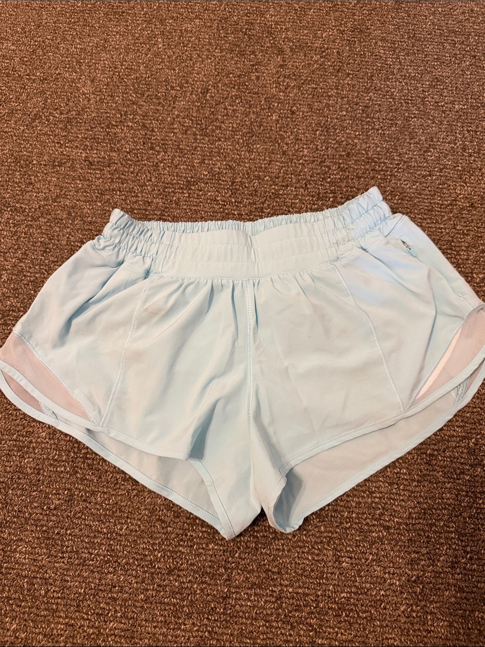 lululemon athletica light blue women's athletic shorts